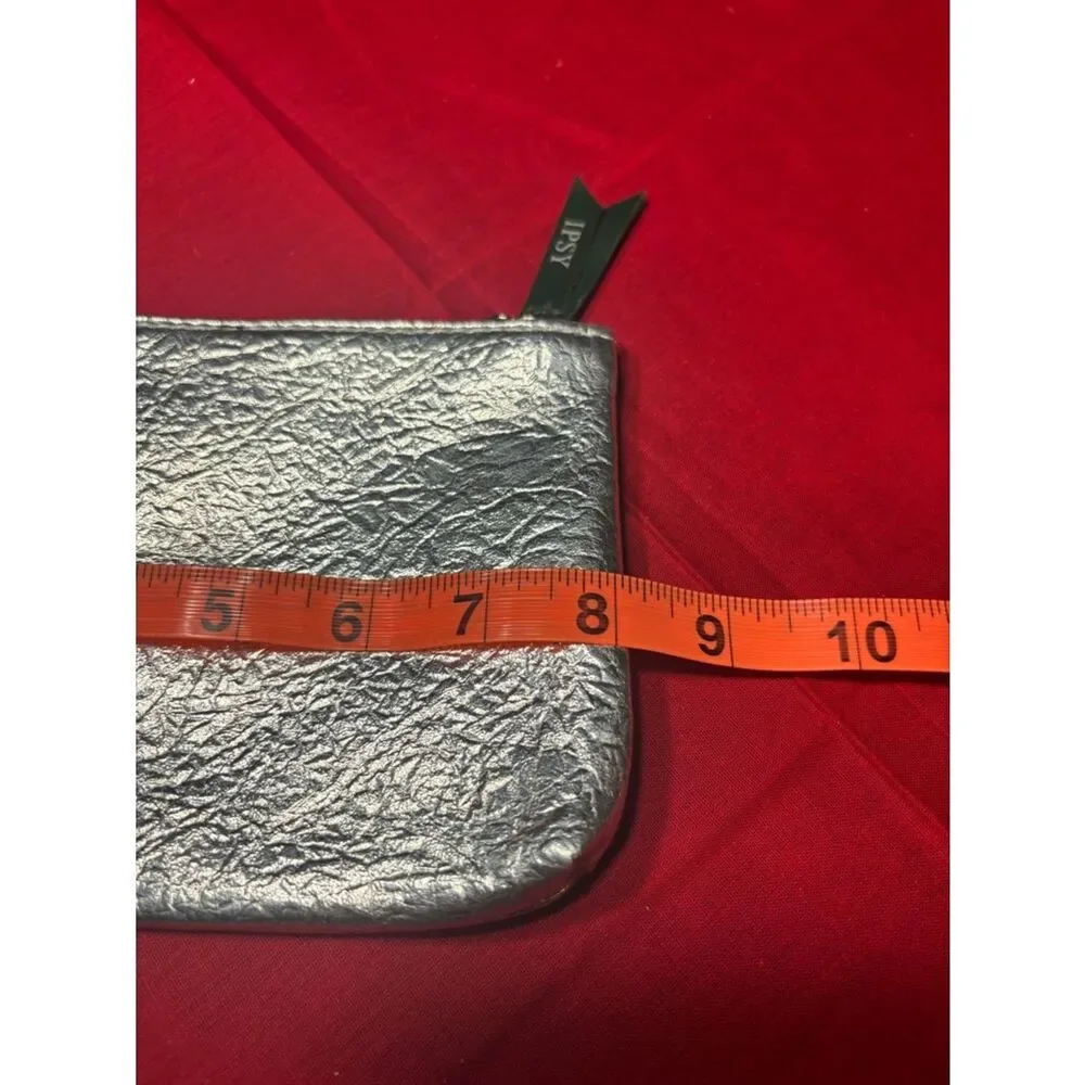 IPSY Silver Metallic Textured Zip Pouch